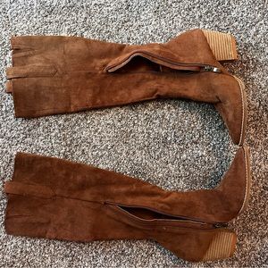Knee high tan suede boots - brand new! Women’s size 6.5